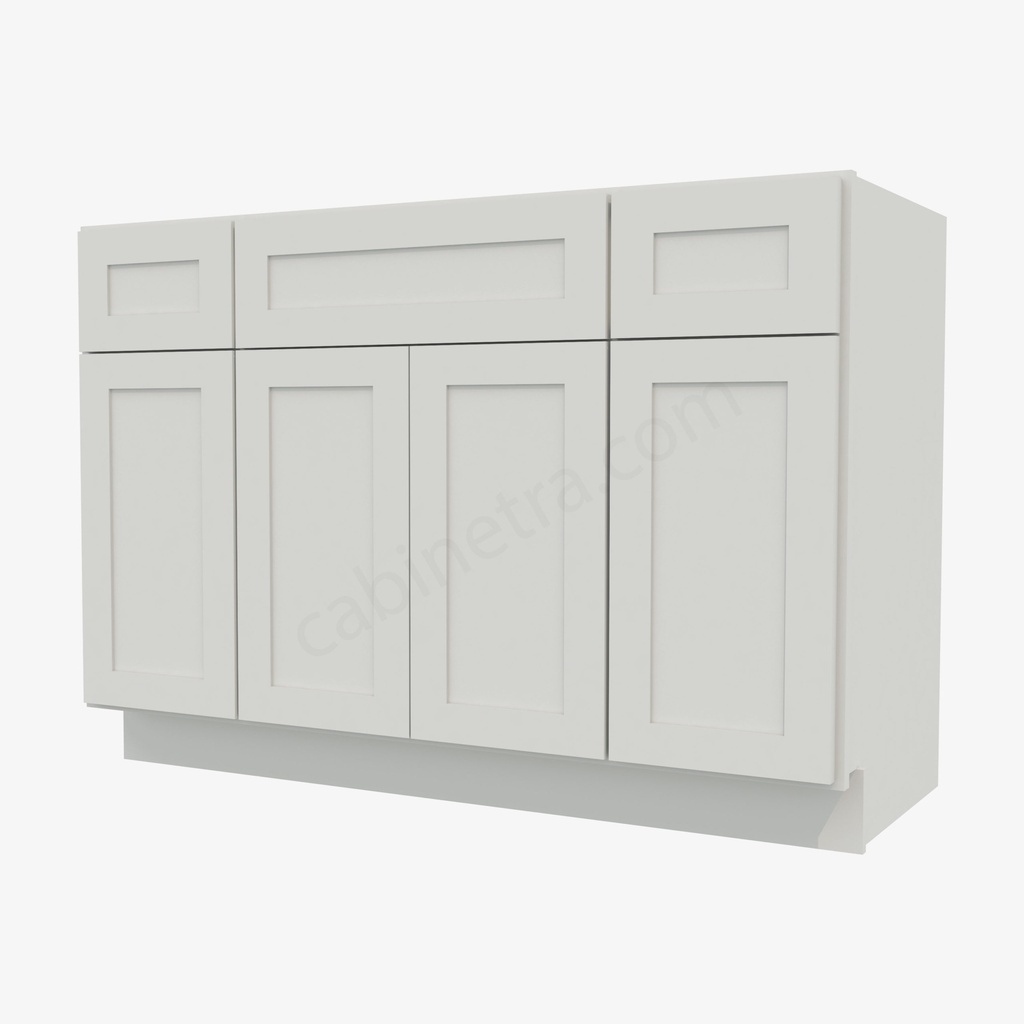 AW-S4821B12D-34-1/2"" Sink Base Combo Vanity with Drawers | Forevermark Ice White Shaker