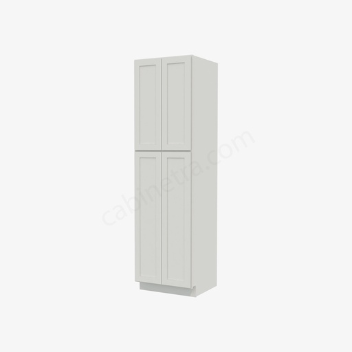 AW-WP2490B Tall Wall Pantry Cabinet with Butt Doors | Forevermark Ice White Shaker