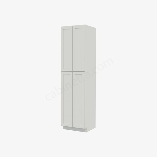 AW-WP2496B Tall Wall Pantry Cabinet with Butt Doors | Forevermark Ice White Shaker