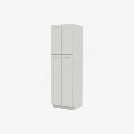 AW-WP2484B Tall Wall Pantry Cabinet with Butt Doors | Forevermark Ice White Shaker
