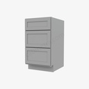 AB-DB18(3) 3 Drawer Pack Base Cabinet | Forevermark Lait Gray Shaker