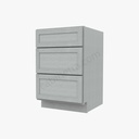 AN-DB21(3) 3 Drawer Pack Base Cabinet | Forevermark Nova Light Grey Shaker