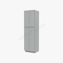 AN-WP2490B Tall Wall Pantry Cabinet with Butt Doors | Forevermark Nova Light Grey Shaker