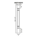 TG-POLE75-B3 Trimmable Half Decor Leg including WF3 | Forevermark Midtown Grey