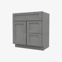 TG-S3021DR-34-1/2"" Combo Vanity with Right Drawer | Forevermark Midtown Grey