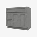 TG-S3621BDL-34-1/2"" Sink Base Combo Vanity with Left Drawer | Forevermark Midtown Grey