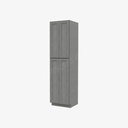 TG-WP2496B Tall Wall Pantry Cabinet with Butt Doors | Forevermark Midtown Grey