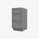 TG-DB15(3) 3 Drawer Pack Base Cabinet | Forevermark Midtown Grey