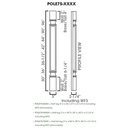TW-POLE75-T390 Trimmable Half Tall Decor Leg Including WF3 | Forevermark Uptown White
