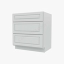 GW-DB30(3) 3 Drawer Pack Base Cabinet | Forevermark Gramercy White