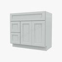 TW-S3621BDL-34-1/2"" Sink Base Combo Vanity with Left Drawer | Forevermark Uptown White