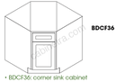 AR-BDCF36 Base Diagonal Corner Sink Cabinet | Forevermark Woodland Brown
