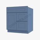 AX-S3021DR-34-1/2"" Combo Vanity with Right Drawer | Forevermark Xterra Blue Shaker