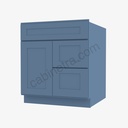 AX-S3621BDR-34-1/2"" Sink Base Combo Vanity with Right Drawer | Forevermark Xterra Blue Shaker