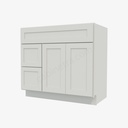 AW-S3621BDL-34-1/2"" Sink Base Combo Vanity with Left Drawer | Forevermark Ice White Shaker