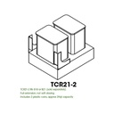 AW-TCR21-2 Double Trash Can Cabinet | Forevermark Ice White Shaker